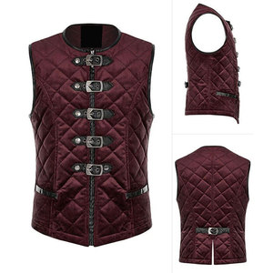 Chaleco Gótico Punk Negro para Hombre con Múltiples Hebillas en la Parte Delantera, Chaleco Acolchado de Invierno con Forro de Algodón - Product Image 5