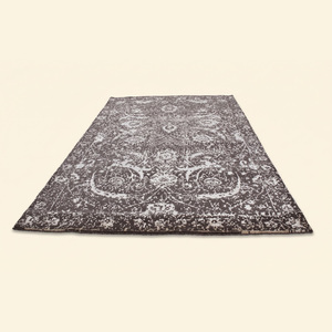 Tapis moderne en médaillon noir ivoire vieilli, écologique, antidérapant, tufté à la main, pour salon, chambre, hôtel - Product Image 2