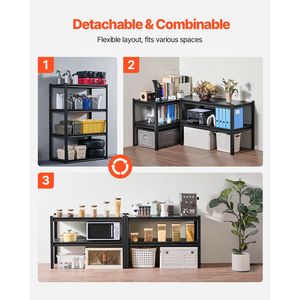 Scaffali per Garage a 4 Ripiani, Capacità 1134 kg, 50,8 cm P x 101,6 cm L x 144,7 cm H, Scaffalatura Metallica Regolabile per Utensili - Product Image 6