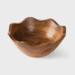 Hot Sell Acacia Fruits Bowl Large Curved Handmade Food Serving Bowls Eco Friendly Dishwasher <b>Safe</b> Luxury Salad Bowl Home Decor - Product Image 6