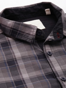 Hot Sale Plus Size Men's Casual Flannel <b>Shirt</b> 100% Cotton <b>Plaid</b> Checked Stand Collar with Button Feature Custom Logo Embroidery - Product Image 5