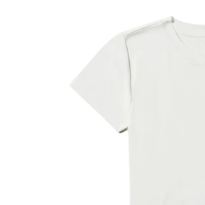 Women's <b>White</b> <b>Crop</b> <b>Top</b> Short Sleeve Crew Neck 100% Cotton Knitted Casual T-Shirt Breathable Solid Color Regular Fit - Product Image 5