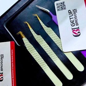 แหนบดึงขนตา GETUP BROSONS IMPEX รุ่น Professional ทำจากสแตนเลสสตีล ป้องกันไฟฟ้าสถิตย์ ป้องกันแม่เหล็ก ปลายที่ทนทาน งอ 45 องศา/90 องศา แบบยาว - Product Image 5