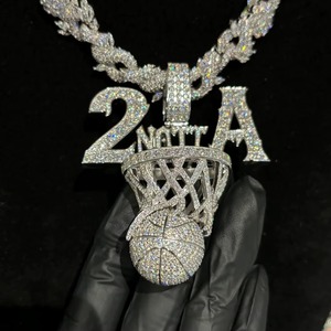 2 <b>Chain</b> A Moissanite Basketball Pendant 925 Silver Hip Hop Men's Jewelry Everyday Wear Themed Pendant Iced Out <b>Rapper</b> Pendant - Product Image 2