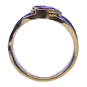 Wedding Wear 925 Sterling <b>Silver</b> Gold Plated Jewelry White Topaz Ruby <b>Emerald</b> Gemstone Women Wear Classic <b>Ring</b> - Product Image 3