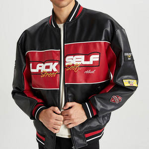 ผู้ผลิตเสื้อผ้าแบรนด์ OEM เสื้อเชิ้ตเดรสฤดูหนาวสำหรับผู้ชายแบบกำหนดเอง เป็นมิตรกับสิ่งแวดล้อม ระบายอากาศได้ดี แขนเสื้อหนัง PU แบบกำหนดเอง สไตล์เบสบอล - Product Image 5