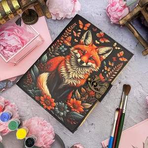 Cuaderno/Diario Artesanal de Cuero con Diseño de Zorro Rojo Grabado, Temática Animal, con Cierre Antiguo, Regalo Personalizado - Product Image 2