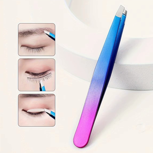 Pince à épiler oblique de haute qualité en acier inoxydable, outil de précision multifonctionnel pour sourcils, barbe et soin des yeux - Product Image 4