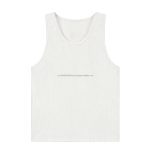 Débardeur de style américain avec côtes épaisses, ajusté, pour l'entraînement musculaire, sans manches, camisole, débardeur pour homme - Product Image 5