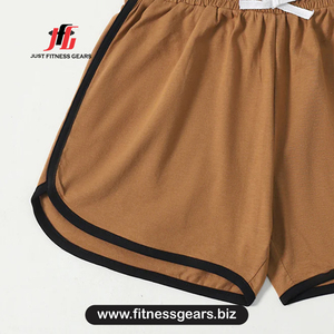 Shorts de sport décontractés pour femmes, taille mi-haute, couleur unie, tricotés, coupe ample, respirants, style Hot Dolphin - Product Image 3
