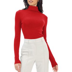 Blusas y Camisas Personalizadas para Mujer, Ajustadas, de Manga Larga, Cuello Alto Simulado, Básicas, de Moda Otoñal, Ropa Interior Térmica Suave, Talla Grande - Product Image 2