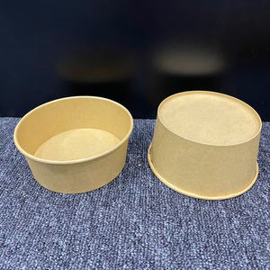 Contenants alimentaires jetables en papier kraft écologiques personnalisés OEM 2026, bols en papier de 24 oz et 32 oz avec couvercle - Product Image 2