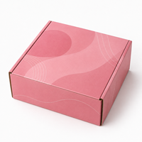 Boîte d'expédition rose personnalisée avec insert en velours, emballage cadeau de luxe en carton ondulé pour vêtements, cosmétiques, e-commerce