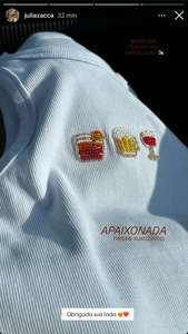 Casual Geometric Embroidered Poplin Crop <b>Top</b> with Buttons Short Tank <b>Top</b> for Spring & Autumn Season - Product Image 5