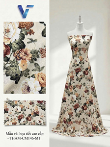 Tissu Charmeuse Imprimé Floral 8027 100% Polyester 150/160cm Respirant Léger pour Vêtements Femme & Homme - Product Image 4
