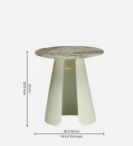 Table d'appoint contemporaine en métal et marbre pour le salon salle à manger hôtels villas restaurants - Product Image 3
