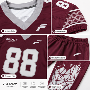 Ensembles d'uniformes de football américain personnalisés par sublimation, respirants, pour l'entraînement en équipe, maillot et pantalon de football, vêtements de sport - Product Image 3
