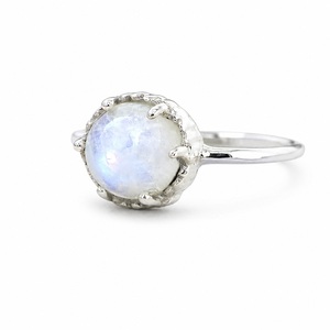 Natural Rainbow Moonstone <b>Ring</b> 925 Sterling Silver Minimalist June Birthstone <b>Dainty</b> Gift <b>Ring</b> for Women - Product Image 6