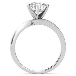 Round Cut Moissanite <b>Ring</b> 925 Sterling <b>Silver</b> White Gold Plated Classic <b>Solitaire</b> Luxury Engagement Wedding Promise Bridal <b>Ring</b> - Product Image 2