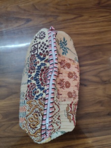 Colorful corn husk clutch Durable <b>makeup</b> pouch wholesale Soft portable puffer bag Lightweight cosmetic <b>case</b> handle - Product Image 5