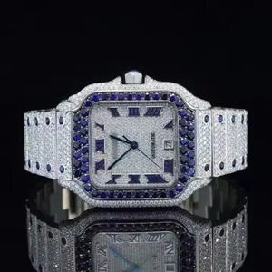 Reloj de Cuarzo con Diamantes y Zafiros, Esfera Cuadrada, Reloj de Pulsera, Joyería de Moda de Lujo - Product Image 1