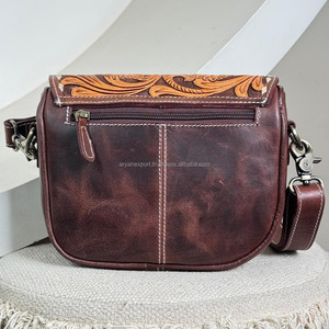 2025 nueva moda diseño personalizado cuero mecanizado a mano señoras bandolera bolsos de hombro cuero de vaca genuino bolsos de sillín para mujer - Product Image 5