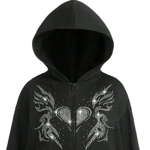Men's <b>Lightweight</b> <b>Hoodies</b> in Solid Pattern Winter Season-Compatible Basics Cotton Blended Best Quality Rhinestones <b>Hoodies</b> - Product Image 3