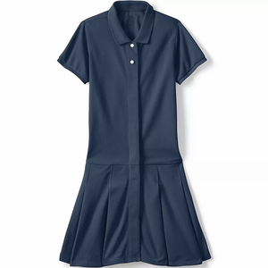 Uniforme escolar negro plisado de manga corta para niñas - Product Image 4