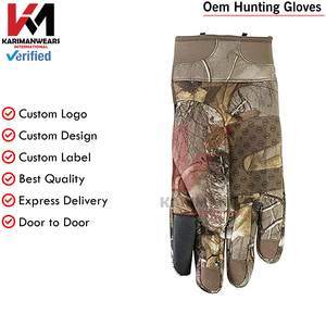 Gants de chasse pour hommes, à doigts entiers, motif camouflage, paume antidérapante, fermeture auto-agrippante, pour usage extérieur par temps frais - Product Image 3