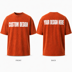 Camiseta Oversize de Algodón con Detalle de Abertura Lateral en el Bajo, Lavado Enzimático, Estampado Personalizado para Hombre, Venta al por Mayor - Product Image 1
