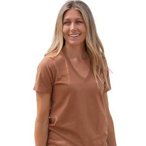 Camiseta de Algodón de Lujo para Mujer, Transpirable, Ultrasuave, Informal, para Uso Diario, Holgada, Disponible en Colores Clásicos, Cuello en V Profundo - Product Image 2