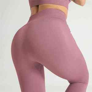 Conjunto de Yoga de 2 Piezas para Mujer, Top Corto Acanalado, Leggings de Cintura Media, Color Sólido, Sin Costuras, Spandex, Sin Mangas, Transpirable, para Ejercicio Físico - Product Image 6