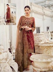 Robe pakistanaise sur mesure, tendance et respirante, pour fêtes et activités de plein air, vente en gros, robe ethnique décontractée pour femmes, ensemble 3 pièces cousu - Product Image 1