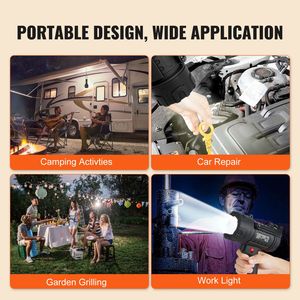 ไฟฉายสปอตไลท์แบบชาร์จซ้ำได้ ความสว่างสูงพิเศษ 200,000 ลูเมนส์ กันน้ำระดับ IP67 พกพาสะดวก ไฟฉายค้นหาแบบ LED - Product Image 3