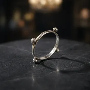 <b>925</b> Sterling <b>Silver</b> Gold Plated Pearl <b>Ring</b> Geometric Design Trendy Unisex Everyday Wear Gift Jewelry - Product Image 1