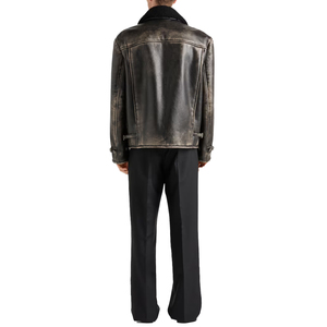 Veste en cuir Nappa sur mesure pour homme, tendance du moment, en peau d'agneau de luxe, zippée, pour l'hiver, ODM OEM, excellente qualité. - Product Image 2