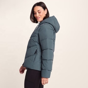 Chaqueta acolchada para mujer con capucha, abrigo de plumón con cremallera, ropa de abrigo de invierno, parka informal ligera y cálida, chaqueta acolchada para mujer - Product Image 4