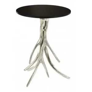 Modern Luxury Silver Antler Aluminum Base <b>Round</b> Coffee <b>Table</b> with Black Marble Top Nordic <b>Side</b> End <b>Table</b> for Living Room Hotel - Product Image 5