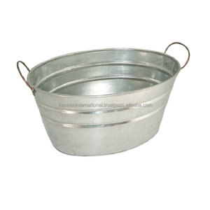 Lot de 2 jardinières de créateur de qualité antique rustique avec manche en bois pour accessoires de Pot floral décoratif de jardin de Restaurant - Product Image 6