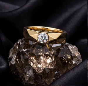 Luxury Diamond <b>Men</b> <b>Ring</b> 18KT 14KT Gold Plated Round Brilliant Cut Lab Grown Diamond Trendy Engagement & Wedding <b>Ring</b> - Product Image 1