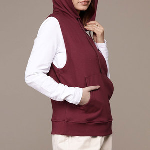 Custom Woman's Casual Sleeveless Gym Workout Pullover Hoodie Loose Fit Breathable Streetwear Style Women Athletic Hoodie - Product Image 4