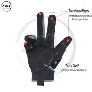 Professional Auto Repair Mechanic <b>Gloves</b> <b>Red</b> Breathable Back Suede Leather Palm Construction Maintenance Hand Wear - Product Image 4