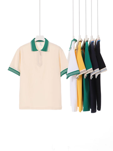 Men's 240 GSM Pique Cotton <b>Half</b>-Zip Polo <b>Shirt</b> - 2025 Spring Summer Trending Loose-Fit Short Sleeve Top for Casual Street Style - Product Image 3