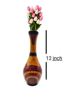 Vase en bambou artisanal, écologique, traditionnel, or et noir, fait main, pour la décoration de la maison, des fêtes et des mariages, Jharkhand Bikash - Product Image 4