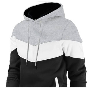 Sudaderas con Capucha de Algodón Mezclado para Hombre, Tallas Grandes, Colores Básicos Negro y Blanco, Diseño Sólido, Venta al Por Mayor - Product Image 2