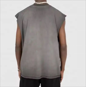 Men's Black Sleeveless Tank <b>Top</b> O-Neck Solid Knitted Cotton Casual Wear High Quality Plus Size Men's Vests Workout Singlets - Product Image 3