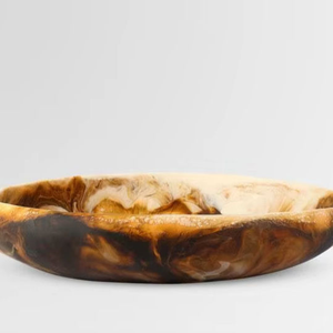 Moderna tazón de resina con pigmentos metálicos y pieza decorativa ovalada y elegante para el hogar o restaurante de blossom craft india - Product Image 2