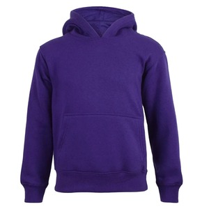 Sudadera con Capucha Unisex Morada de Forro Polar, Corte Regular, Informal, Otoñal, Color Sólido, Diseño con Bolsillos, Sudadera Tejida, Sudadera Lisa para Hombre - Product Image 1