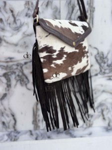 Nuevo diseñador de cuero de piel de vaca bolso con flecos Sling Fringe Bags Gypsy elegante Vintage Hair on Hide Bags para mujeres - Product Image 3