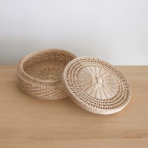 Rattan box handmade natural boxes <b>cheap</b> price jewelry storage <b>basket</b> container with lid for sale - Product Image 4